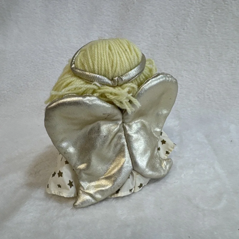 Lillian Vernon‎ Soft Fabric Angel Doll Christmas Gold Silver Star Dress 7 Inch